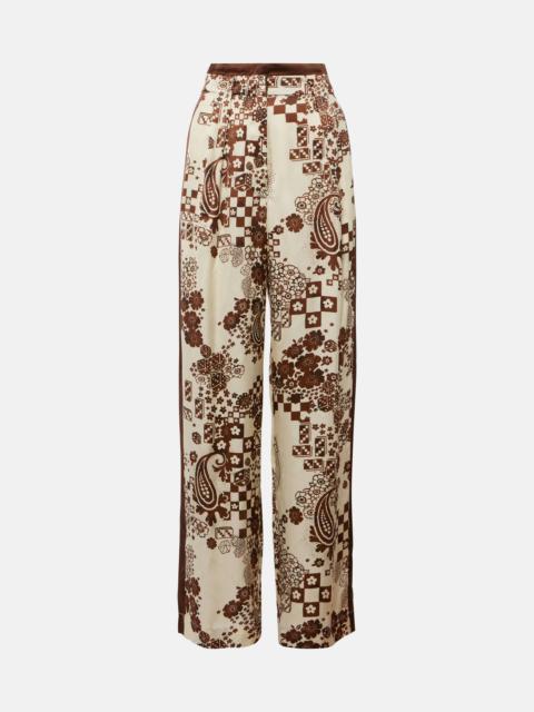 ALÉMAIS Printed high-rise wide-leg pants