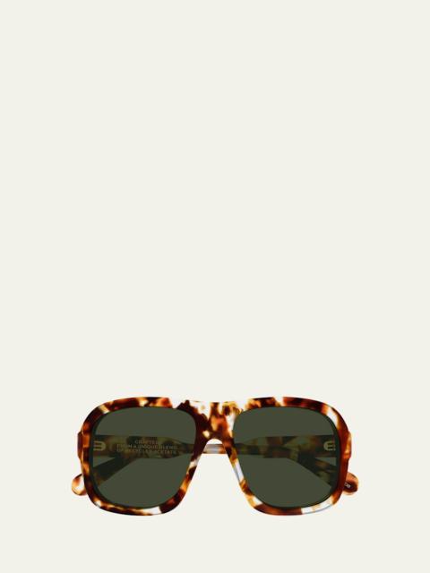 Chloé Gayia 58mm Recycled Acetate Navigator Sunglasses