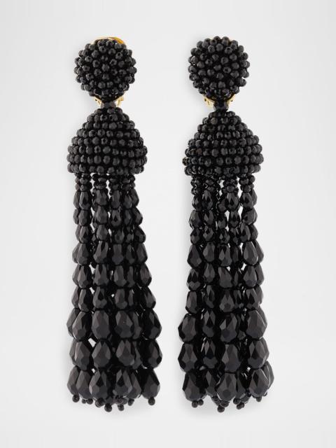 Oscar de la Renta Chandelier Earrings, Black