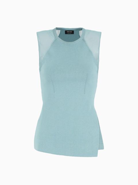 GIORGIO ARMANI Stretch viscose-blend knit top