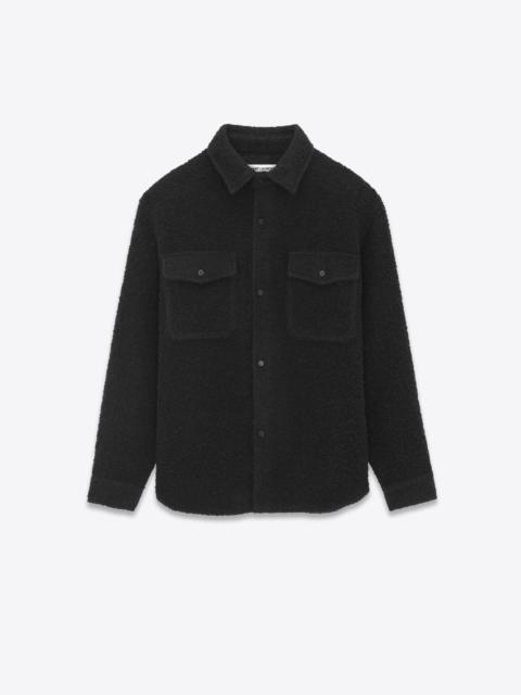 overshirt in raw black denim wool