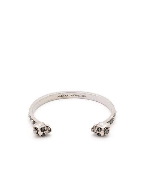crystal-embellished skull cuff bracelet