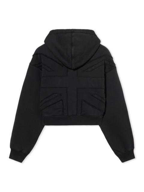 Off-White Union Appliqué Crop Logo Hoodie