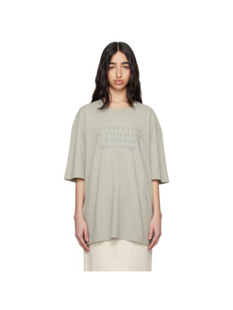 Maison Margiela Gray Numeric Logo T-shirt