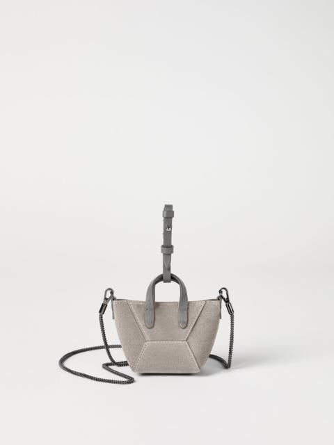 Brunello Cucinelli BC Duo micro bag in suede with precious chain