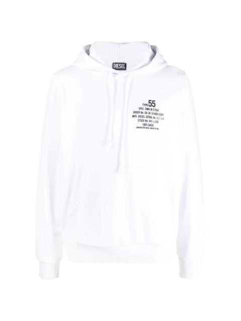 slogan-print cotton-blend hoodie