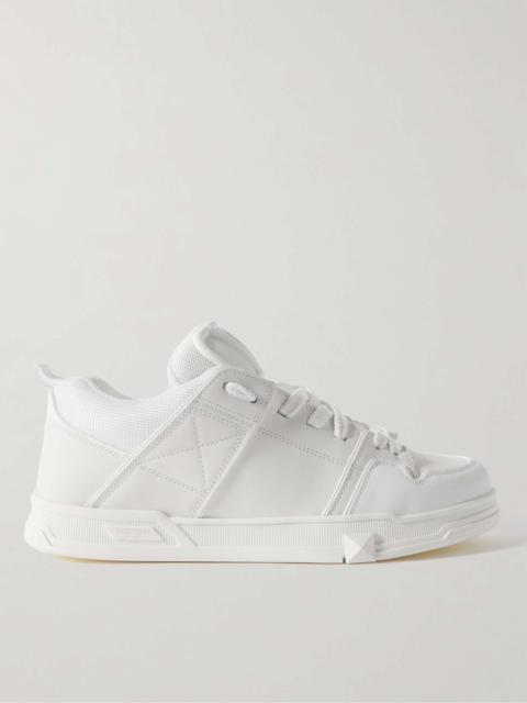 Valentino Valentino Garavani Logo-Detailed Leather and Mesh Sneakers