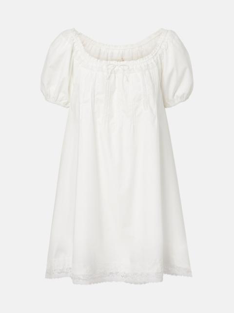 FAITHFULL Galle lace-trimmed cotton minidress