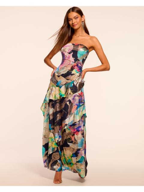 RAMY BROOK Dominika Strapless Jacquard Gown