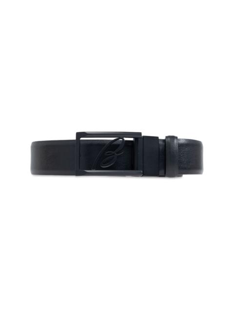 logo-buckle reversible belt