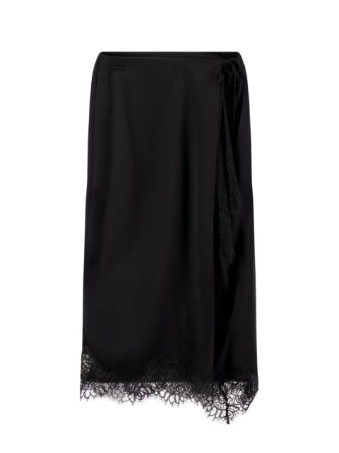 A.L.C. Bree Satin and Lace Midi Skirt