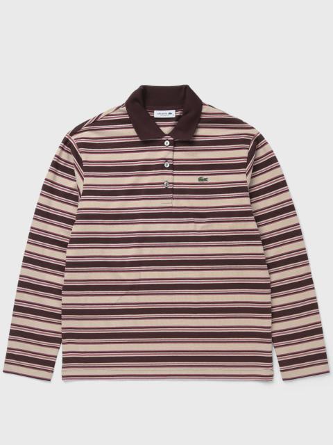 LACOSTE Oversized Striped Long Sleeved Polo Shirt