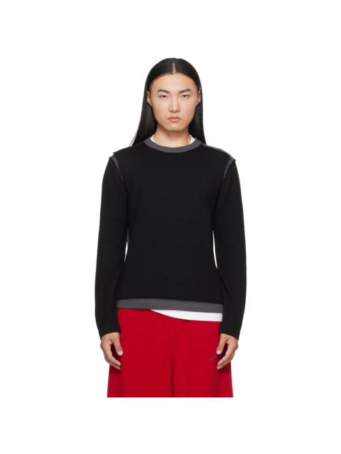MM6 Maison Margiela Black Crew Neck Sweater