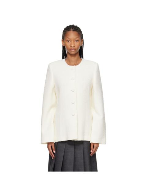RÓHE White Bouclé Shaped Blazer