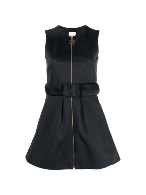 sleeveless zip-up mini dress