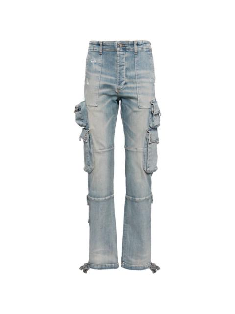 Tactical cargo straight jeans