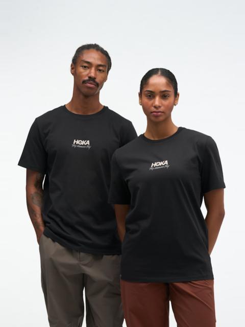 HOKA Mosaic Logo CTN SS Tee Shirt in Black
