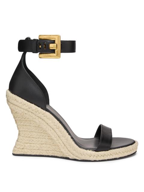 Balmain Women's XO Anthem 95MM Leather Espadrilles - Black