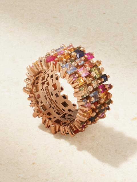SUZANNE KALAN 18-karat Rose Gold Sapphire Ring