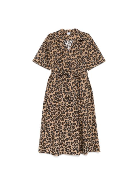 leopard-print midi dress