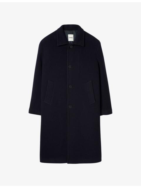 Sandro Long Wing-Collar Wool And Cashmere-Blend Coat