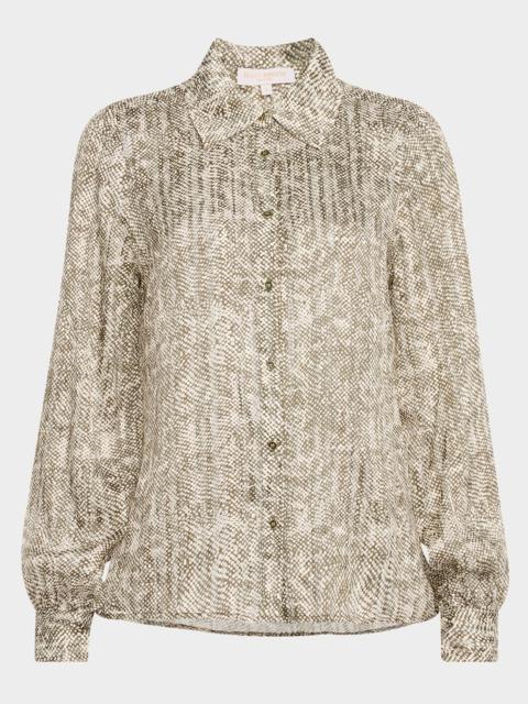 RAMY BROOK Pauline Button-Front Silk Blouse