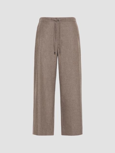 Max Mara Women's Stretch Wool Joggers Style Trousers - Turtledove