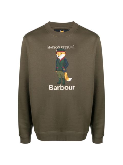 Barbour x Maison KitsunÃ© Beaufort Fox cotton sweatshirt