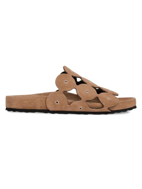 Pierre Hardy Women's Bulles 35MM Rivet Suede Platform Sandals - Suede Calf Peanut