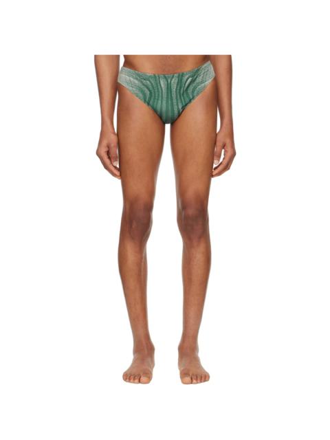 Jean Paul Gaultier Blue 'The Spirale' Swim Briefs