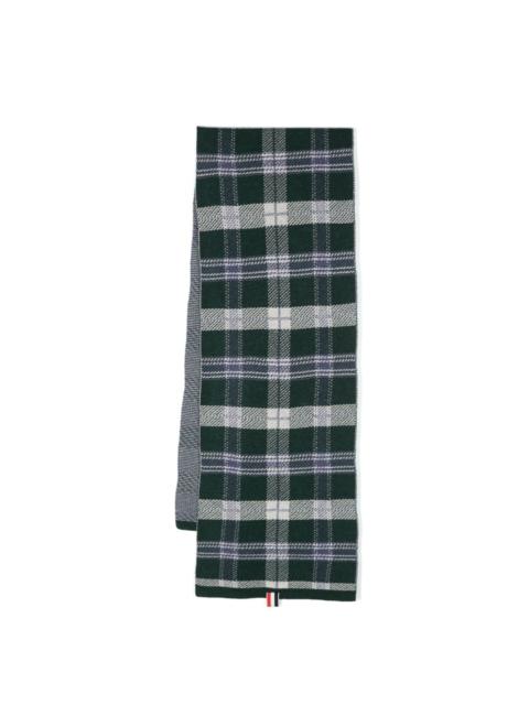 Thom Browne check-pattern knitted scarf