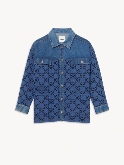 Sandro Oversized coatigan in mixed materials