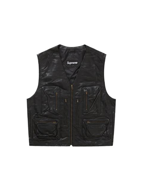 Supreme Supreme Patchwork Leather Cargo Vest Black