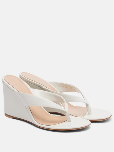 Gianvito Rossi Leather wedge thong sandals