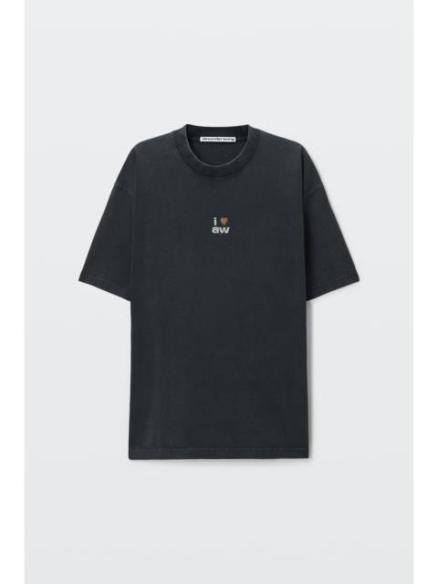 Alexander Wang crystal hotfix i heart aw oversized tee