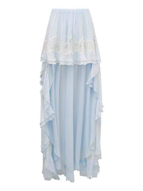 LoveShackFancy Jolina Chiffon Skirt light blue