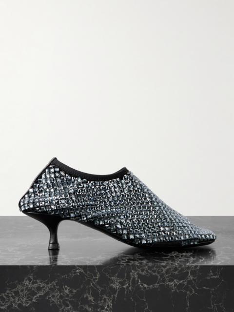 CHRISTOPHER ESBER Minette Leather-trimmed Crystal-embellished Mesh Pumps