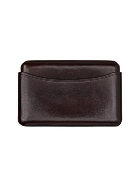 Lemaire Brown Molded Card Holder