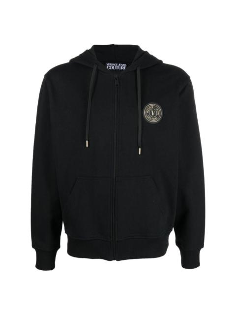 logo-print cotton hoodie