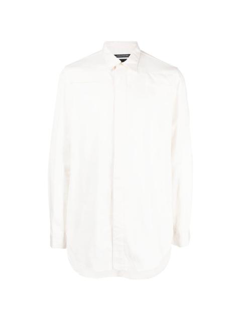 Julius fold-detail long-sleeved shirt