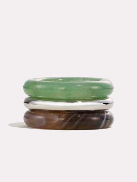 By Pariah Stack_Stone Trilogy Stack Botswana Agate & Green Aventurine