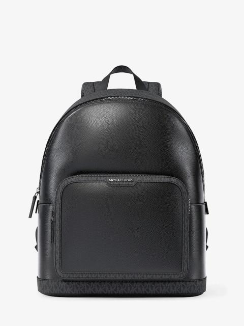 MICHAEL KORS Cooper Medium Pebbled Leather and Signature Logo Commuter Backpack