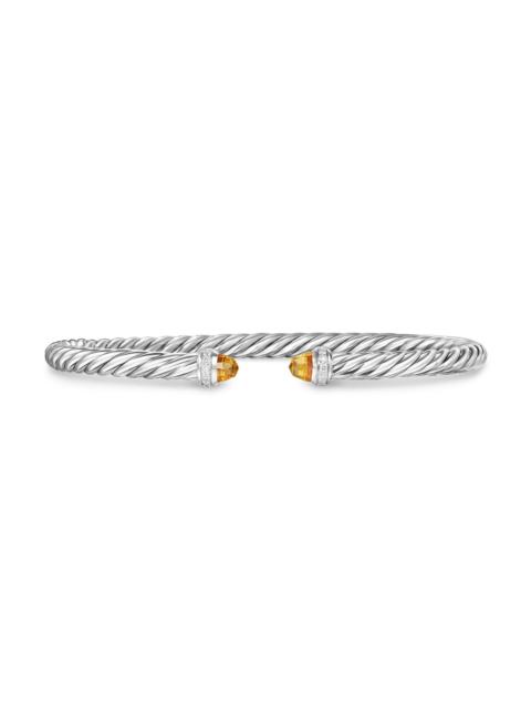 DAVID YURMAN Women's Cablespira Flex Bracelet in Sterling Silver - Citrine
