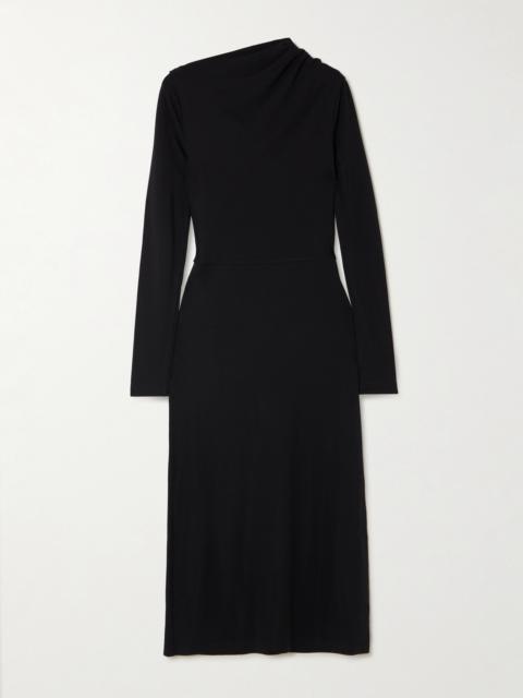 TOTEME Gathered Stretch-jersey Midi Dress