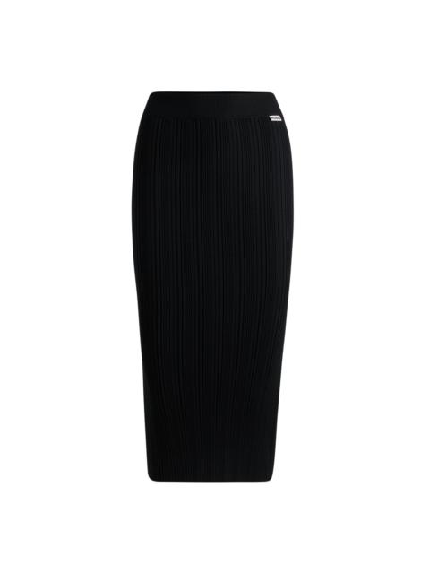 HUGO MIDI TUBE SKIRT IN IRREGULAR-RIB CREPE
