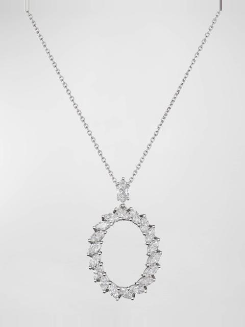 L'Heure du Diamant 18K White Gold Oval Pendant Necklace