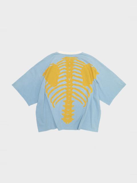 Kapital JERSEY 2TONES BIG POCKET TEE (BONE) - WHITE/SAX