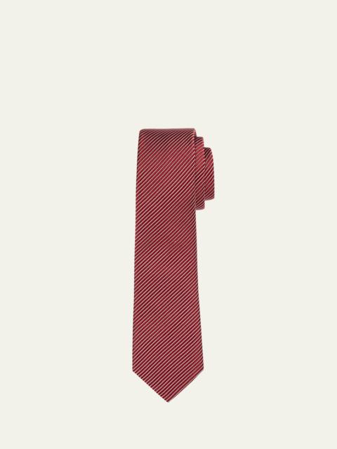 GIORGIO ARMANI Men's Pinstripe Silk and Cotton Tie