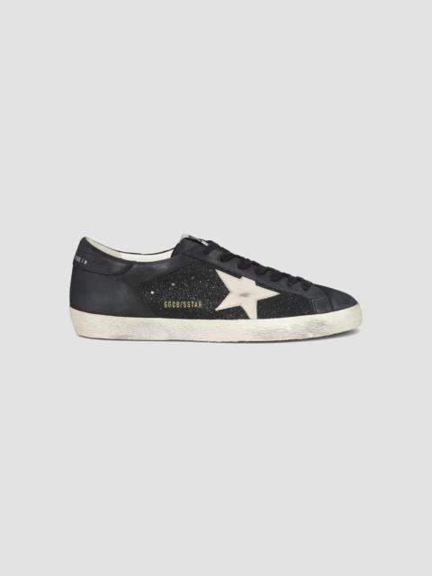 Golden Goose Men's Super Star Crystal-Embellished Leather Sneakers - Black Grey Morn