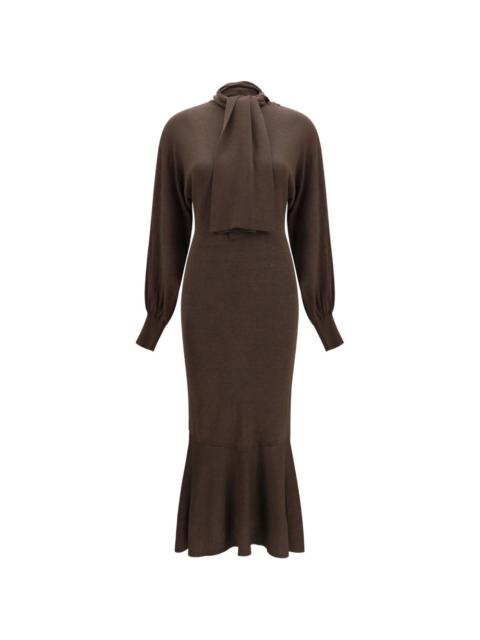 JACQUEMUS The Losange scarf-detail knitted dress